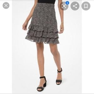 Michael Kors mini leopard Georgette skirt